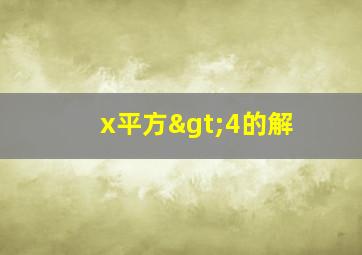 x平方>4的解